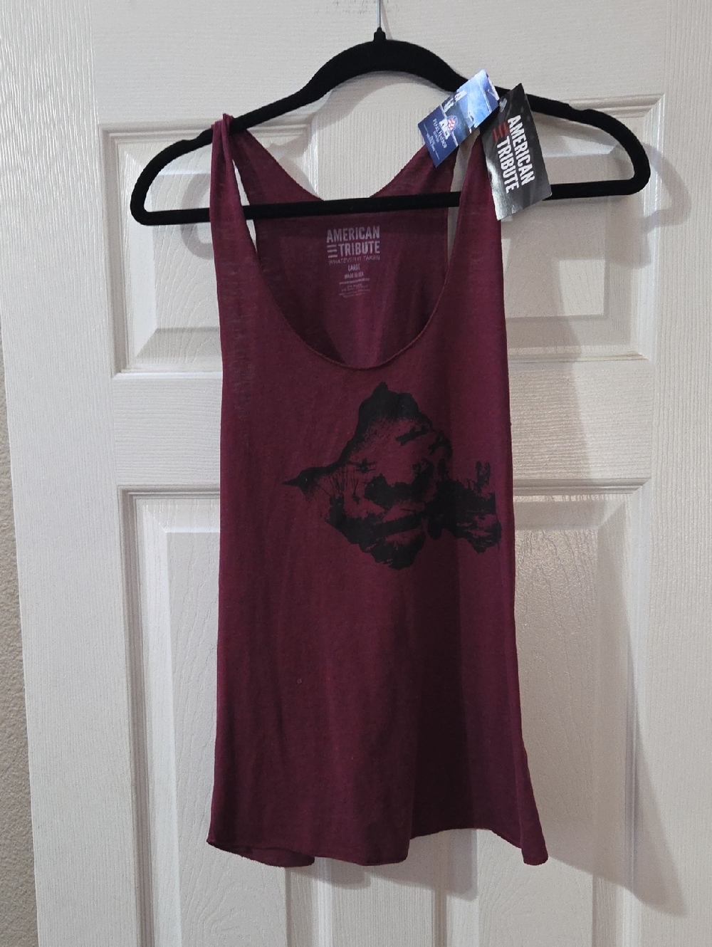 Maroon Graphic Tank Top Honoring Pearl Harbor